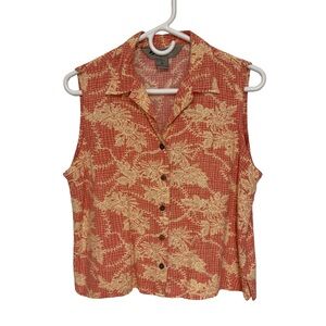 Sportif USA for Women Floral Sleeveless Button-Down Top Women’s Medium